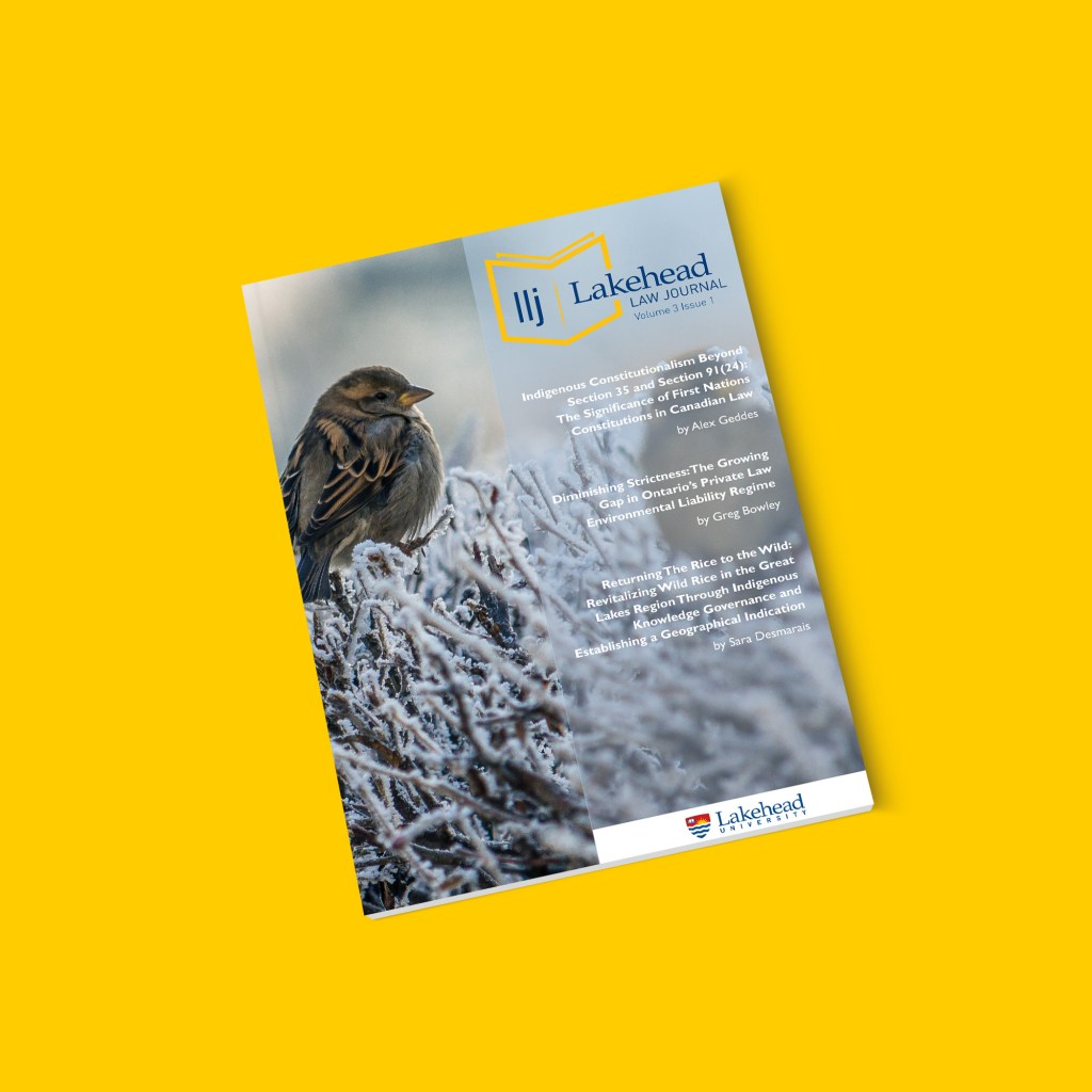 Lakehead Law Journal, Volume 3, Issue&nbsp;1