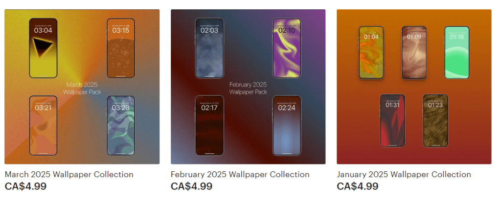 a screenshot of my etsy shop with three items for sale.