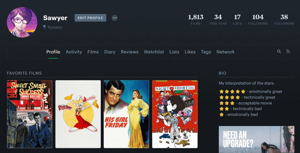 My Letterboxd profile