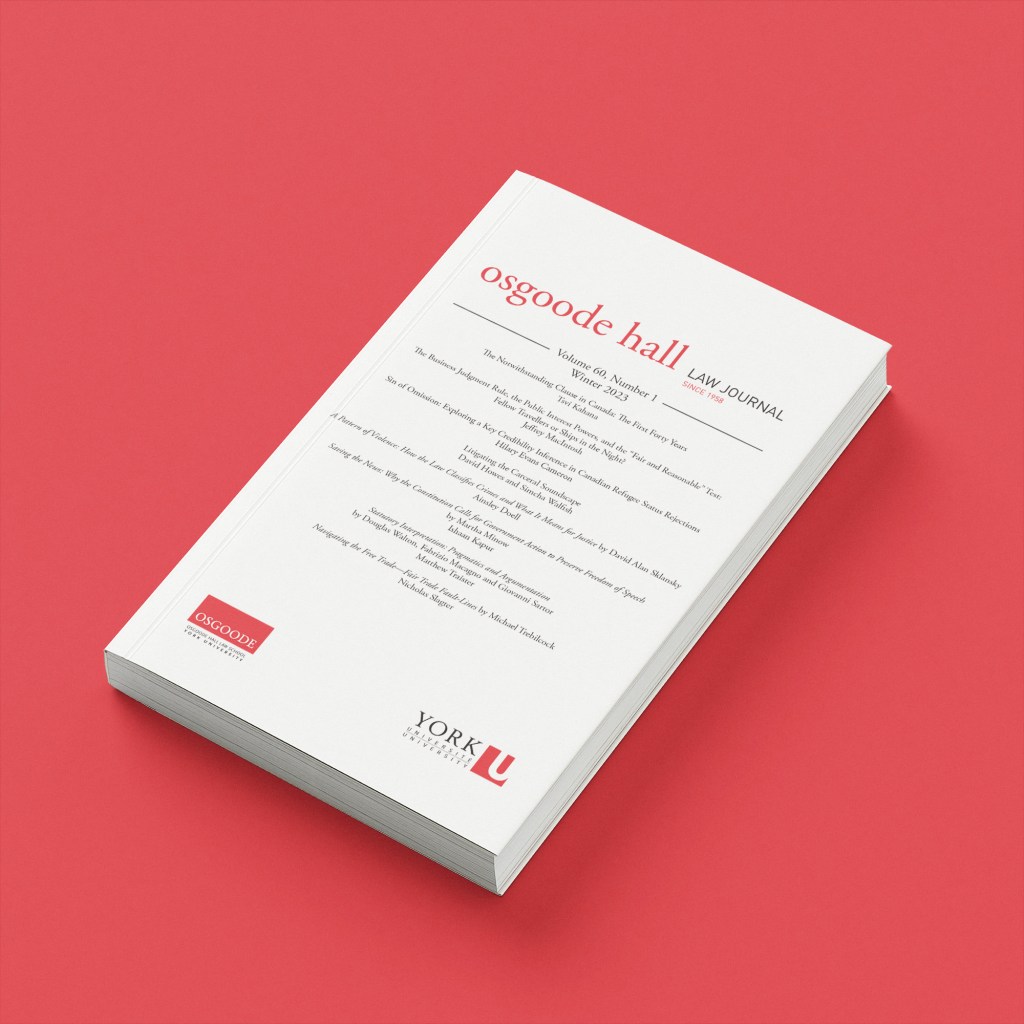 Osgoode Hall Law Journal, Volume 60, Issue&nbsp;1