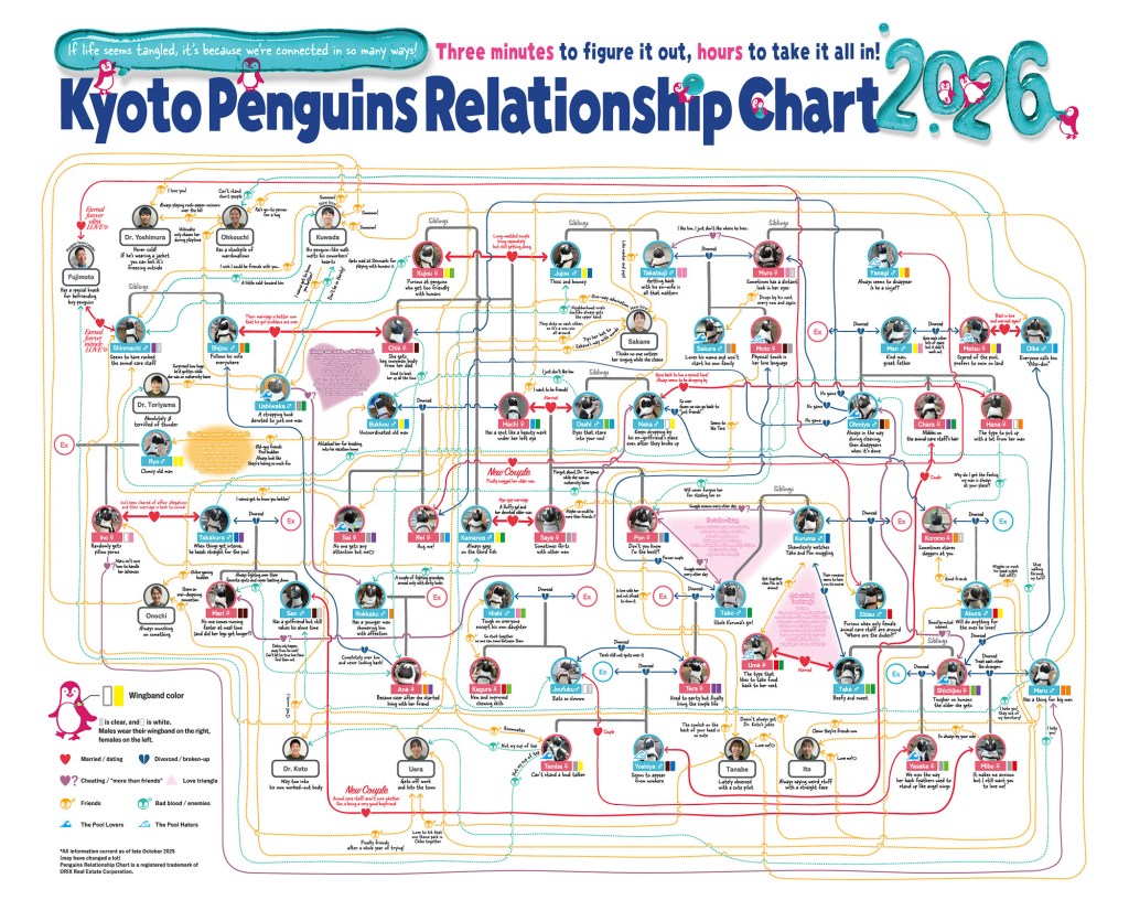Layouts I Love 49 • Kyoto Aquarium 2026 Penguin Relationship&nbsp;Chart