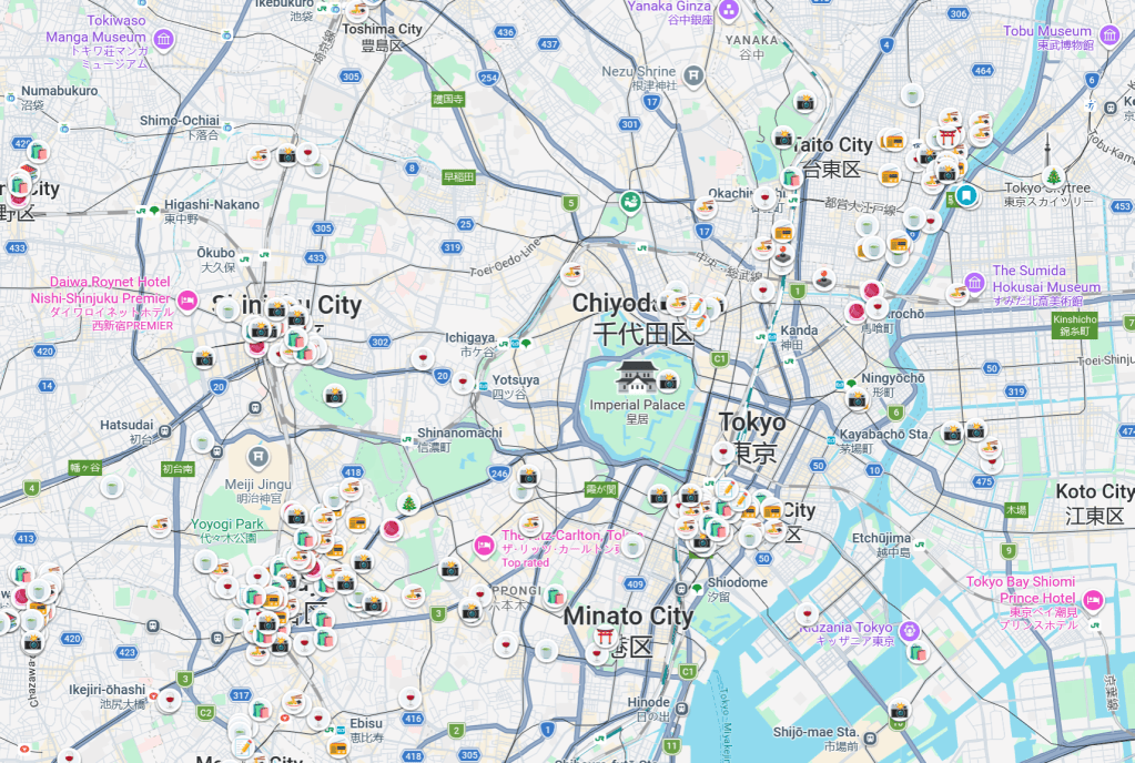 My Kyoto and Tokyo Google&nbsp;Maps